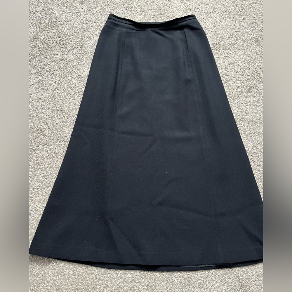 Vintage Talbots 100% Wool Basic Black Skirt (2)